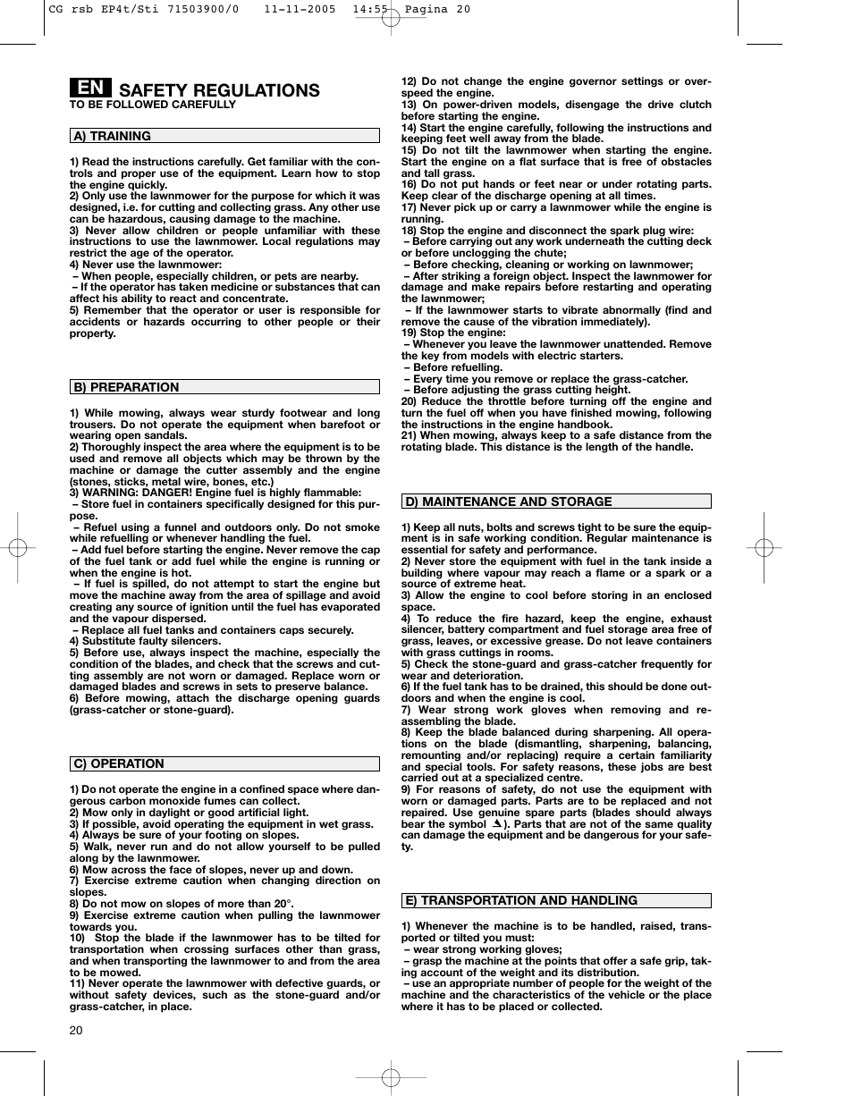 Safety regulations | Stiga COLLECTOR 43S User Manual | Page 12 / 15