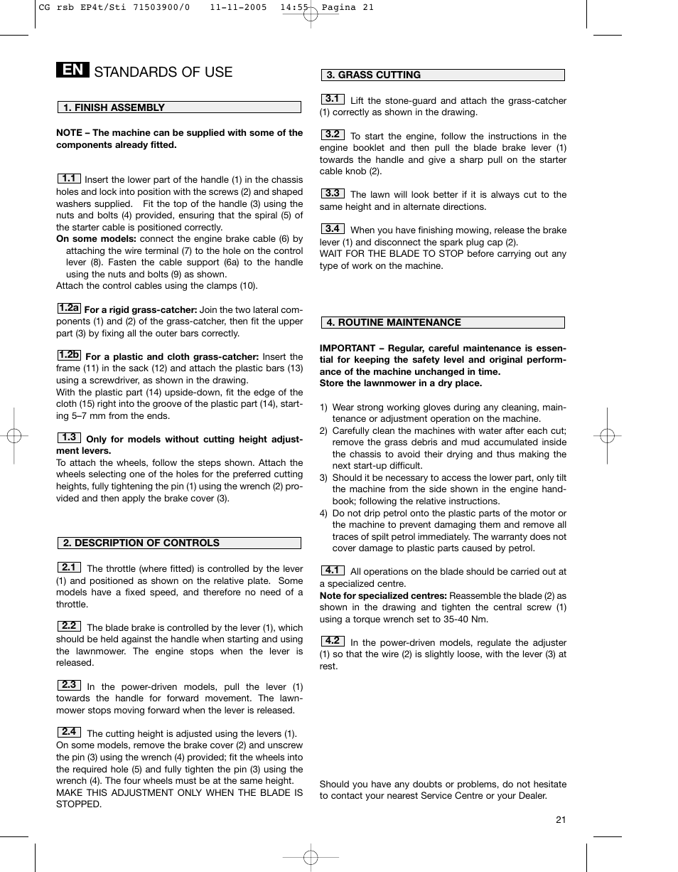 Standards of use | Stiga COLLECTOR 43S User Manual | Page 13 / 15