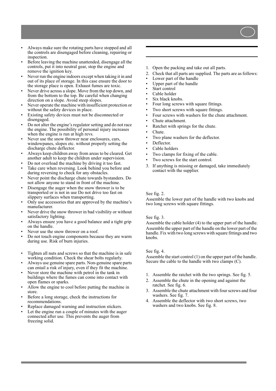 English, 3 assembly | Stiga 8218-2218-71 User Manual | Page 5 / 8