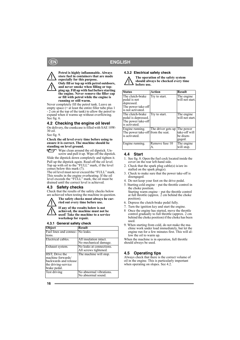 English | Stiga 8221-0034-80 User Manual | Page 16 / 36