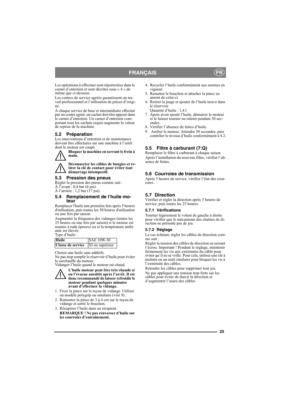 Français | Stiga 8221-0034-80 User Manual | Page 25 / 36