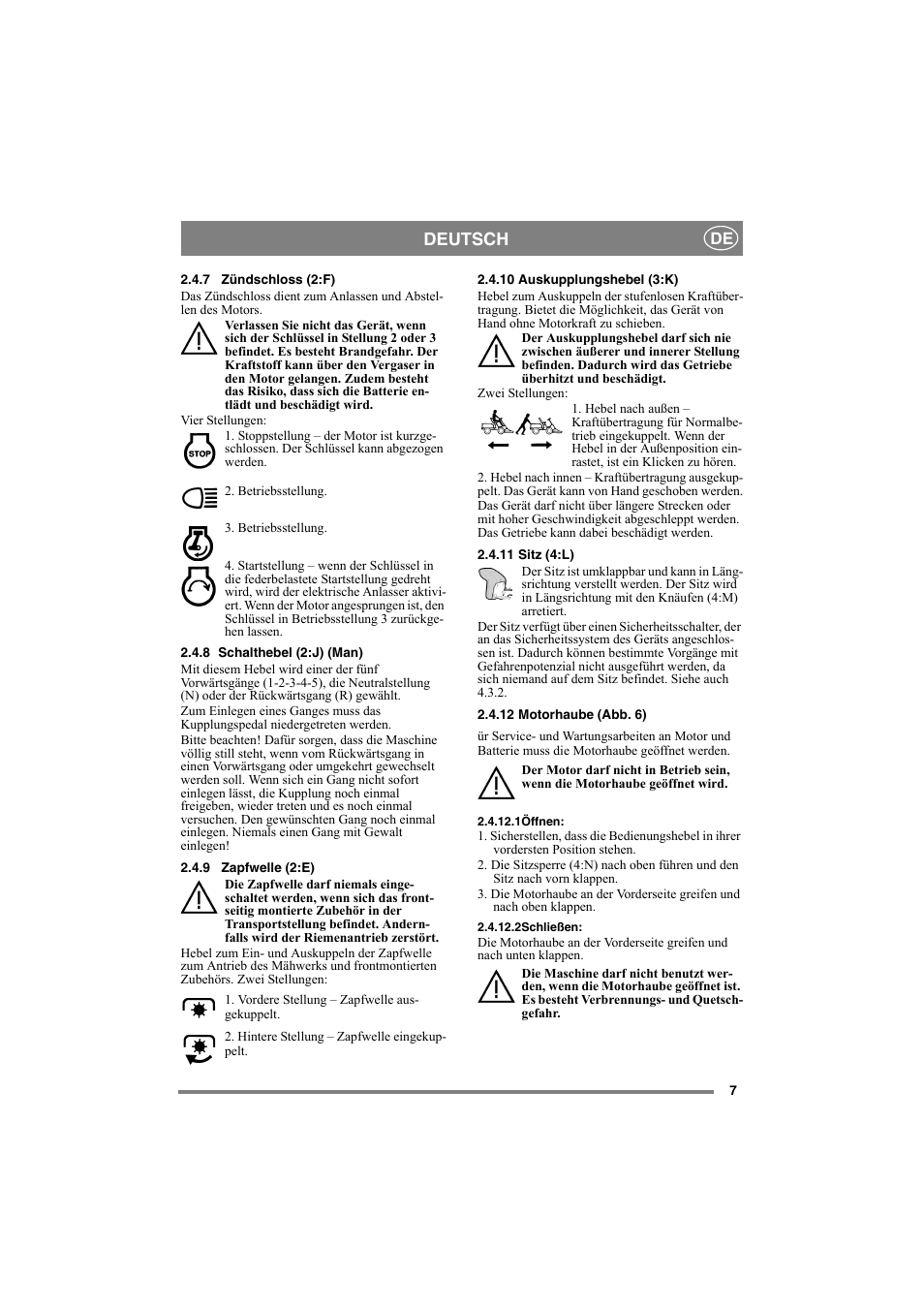 Deutsch | Stiga 8221-0034-80 User Manual | Page 7 / 36