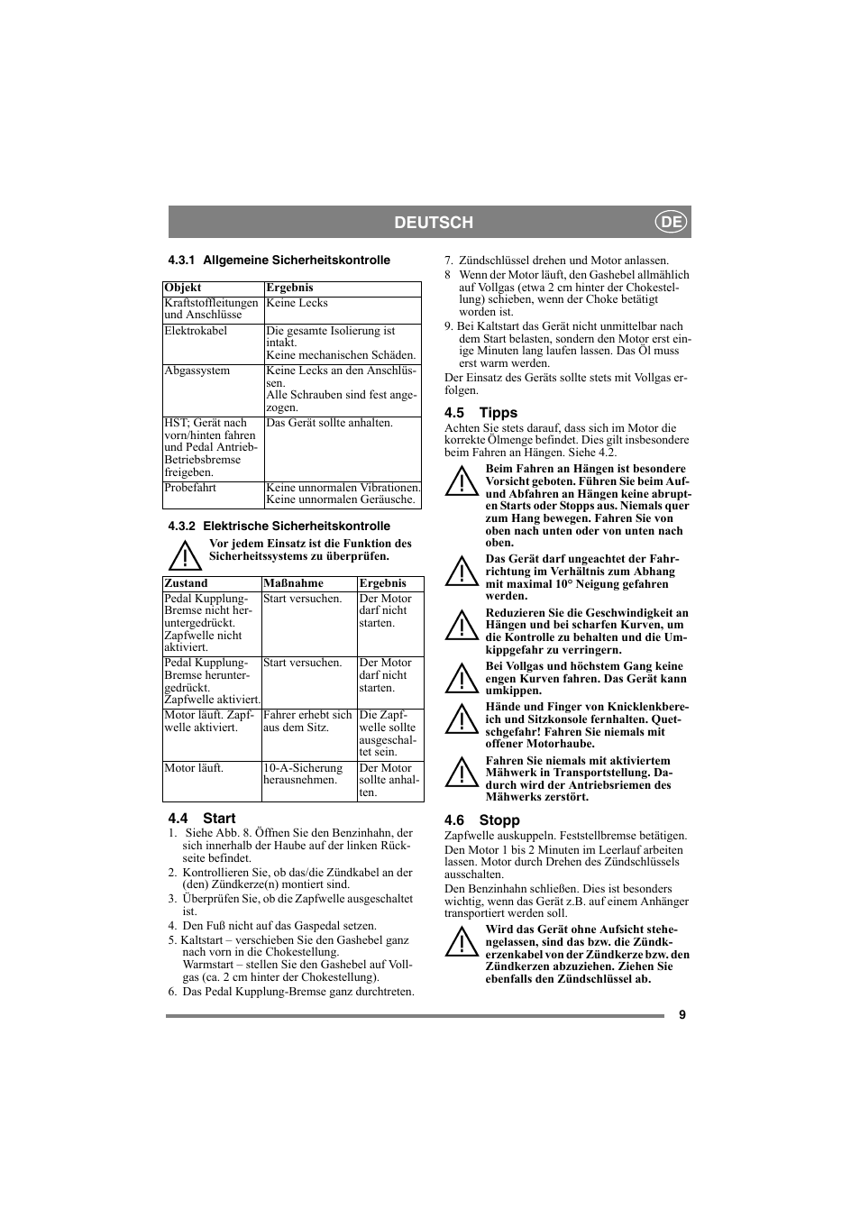 Deutsch | Stiga 8221-0034-80 User Manual | Page 9 / 36