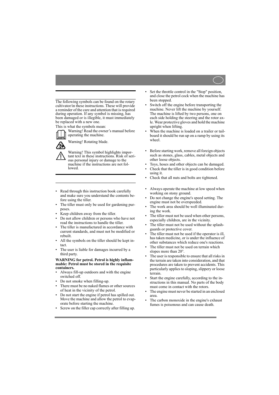 English, 1 symbols, 2 safety instructions | Stiga SILEX 500-G User Manual | Page 4 / 9