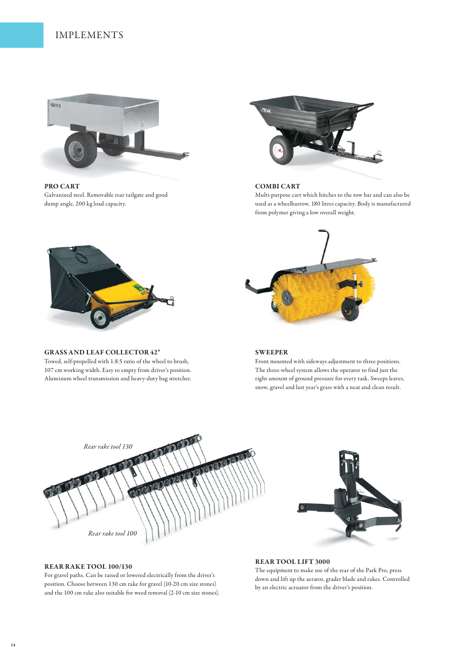 Implements | Stiga Snow Throwers User Manual | Page 14 / 20