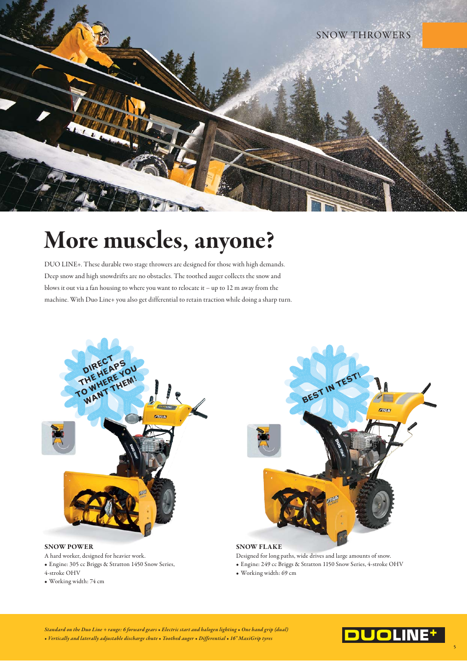 More muscles, anyone, Snow thrower s | Stiga Snow Throwers User Manual | Page 5 / 20