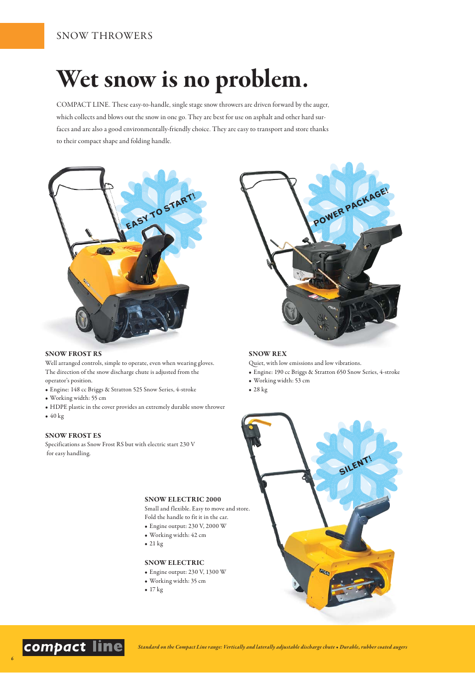 Wet snow is no problem, Snow thrower s | Stiga Snow Throwers User Manual | Page 6 / 20