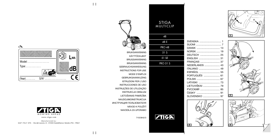 Stiga MULTICLIP 51 SE User Manual | 8 pages