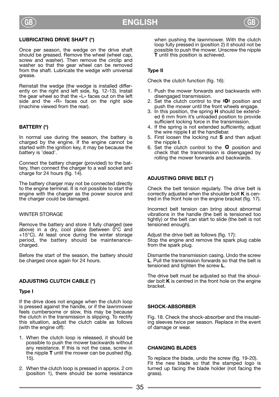 English gb gb | Stiga MULTICLIP 51 SE User Manual | Page 7 / 8