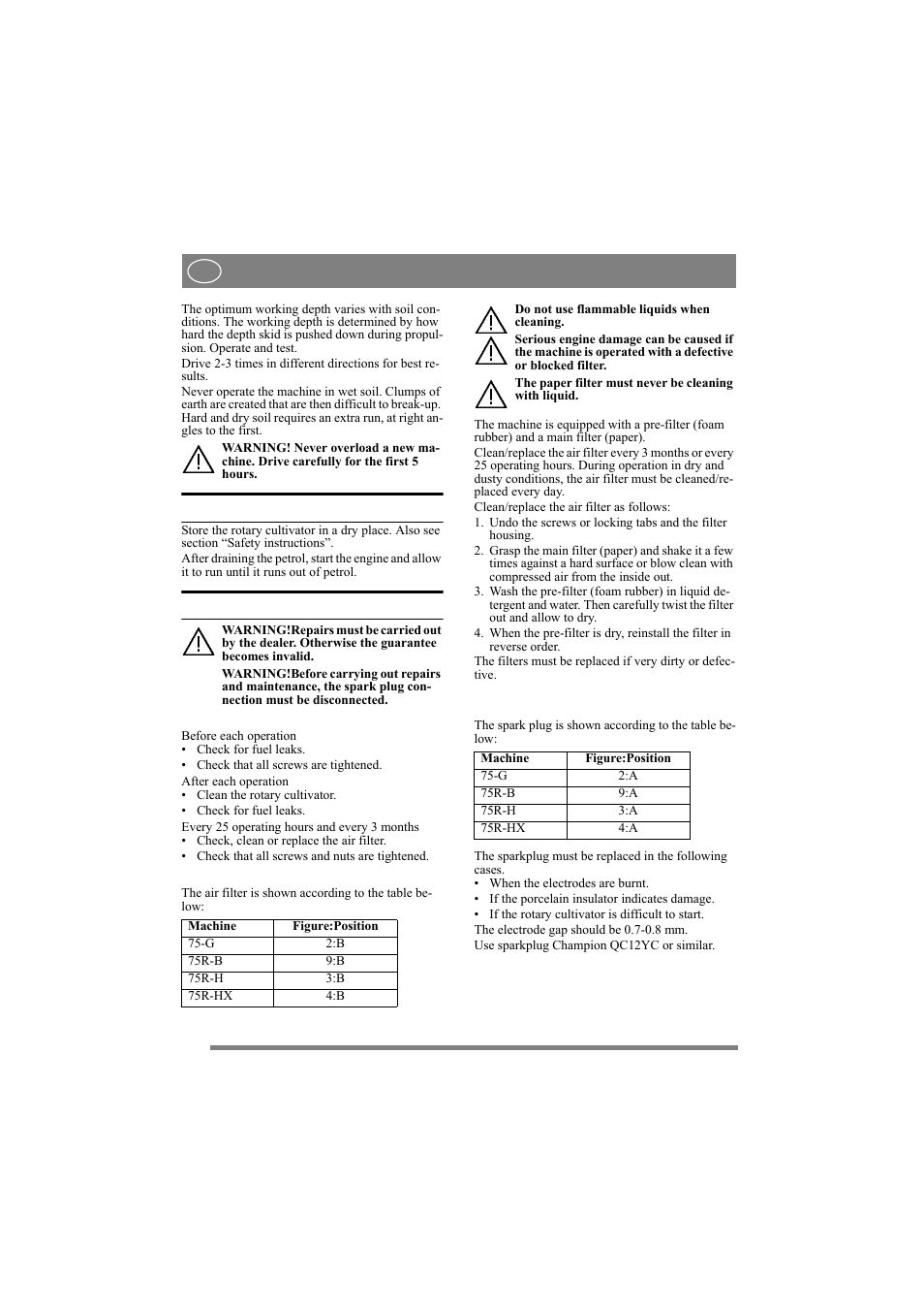 English, 6 storage, 7 maintenance | Stiga SILEX 75R-B User Manual | Page 9 / 10