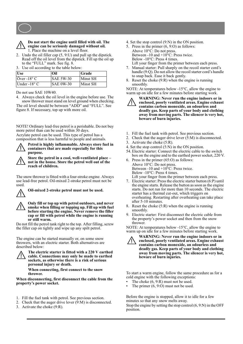 English | Stiga COMPACT LINE SNOW REX User Manual | Page 6 / 9