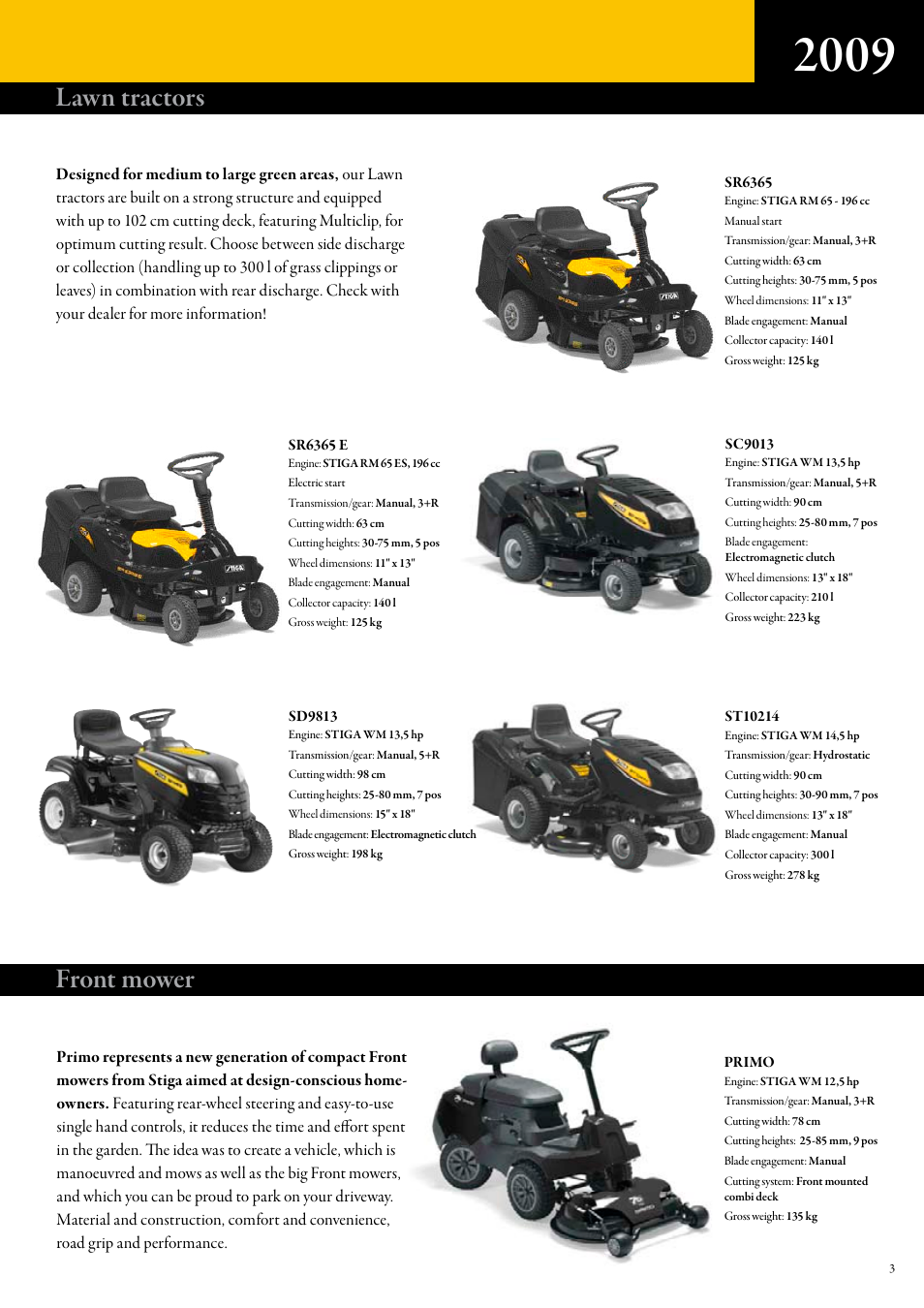 Lawn tractors, Front mower | Stiga Lawn tractors User Manual | Page 3 / 8