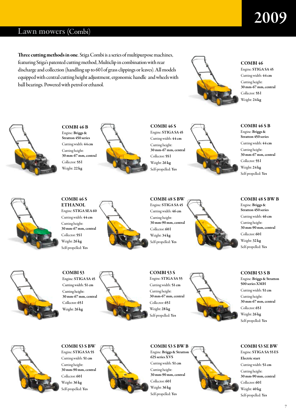 Lawn mowers, Combi) | Stiga Lawn tractors User Manual | Page 7 / 8