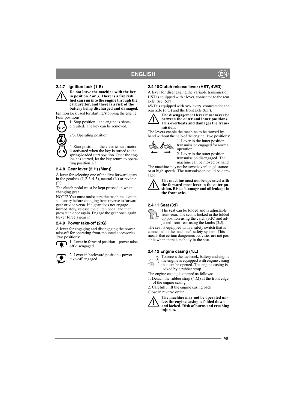 English | Stiga COMPACT 8211-0001-70 User Manual | Page 8 / 15