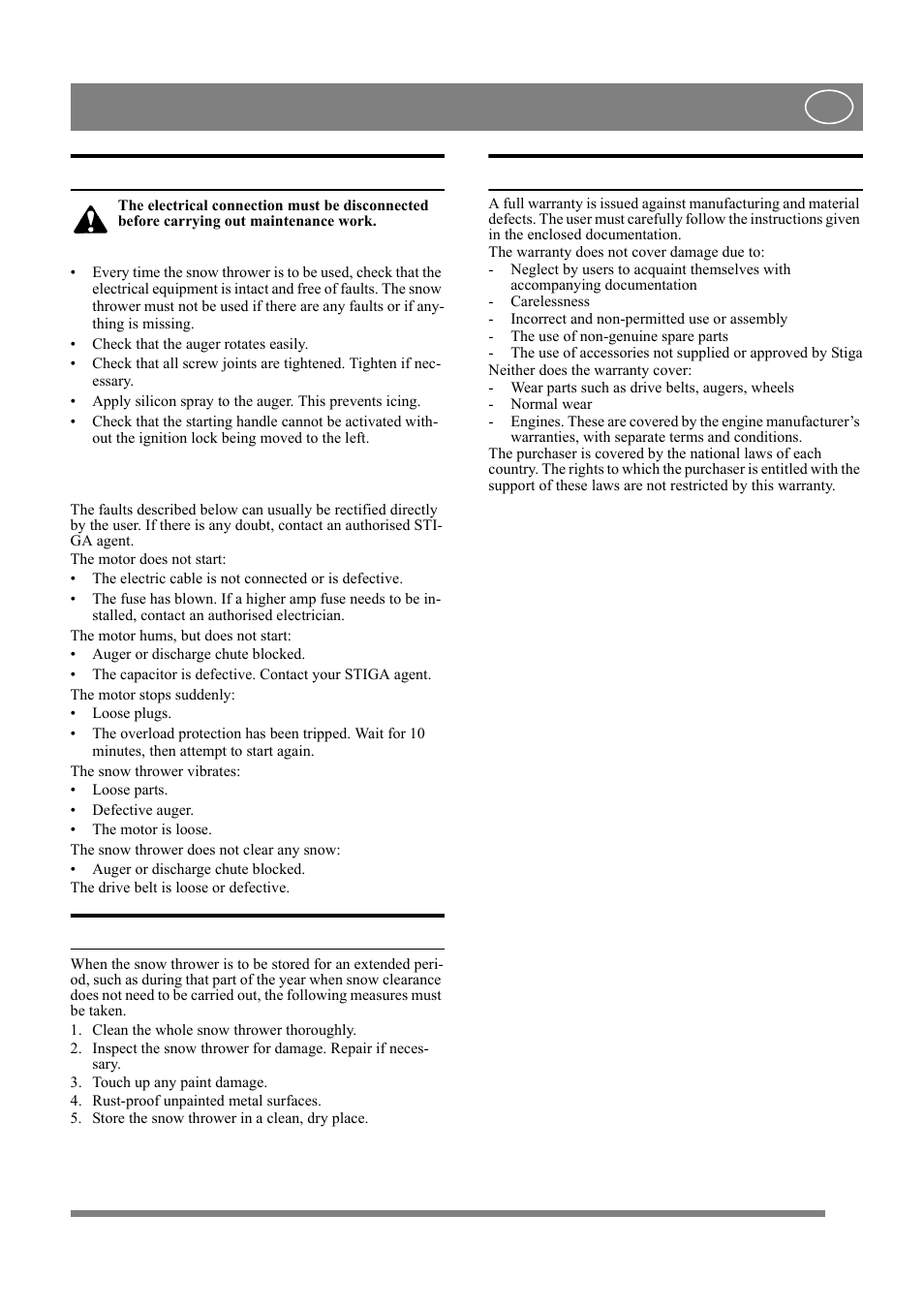 English | Stiga COMPACT LINE 8218-2218-70 User Manual | Page 7 / 8