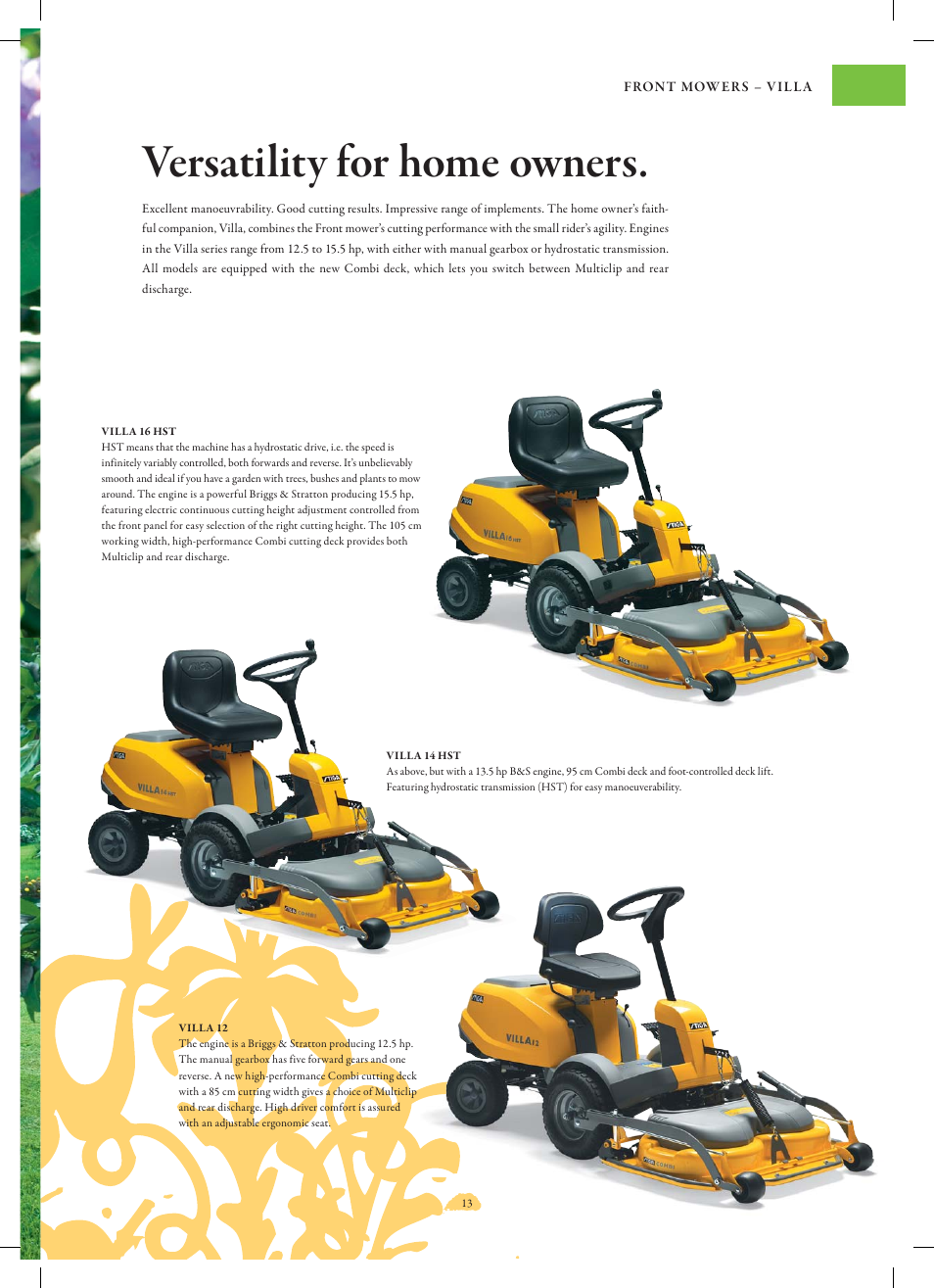 Versatility for home owners | Stiga Garden Range Primo User Manual | Page 13 / 76