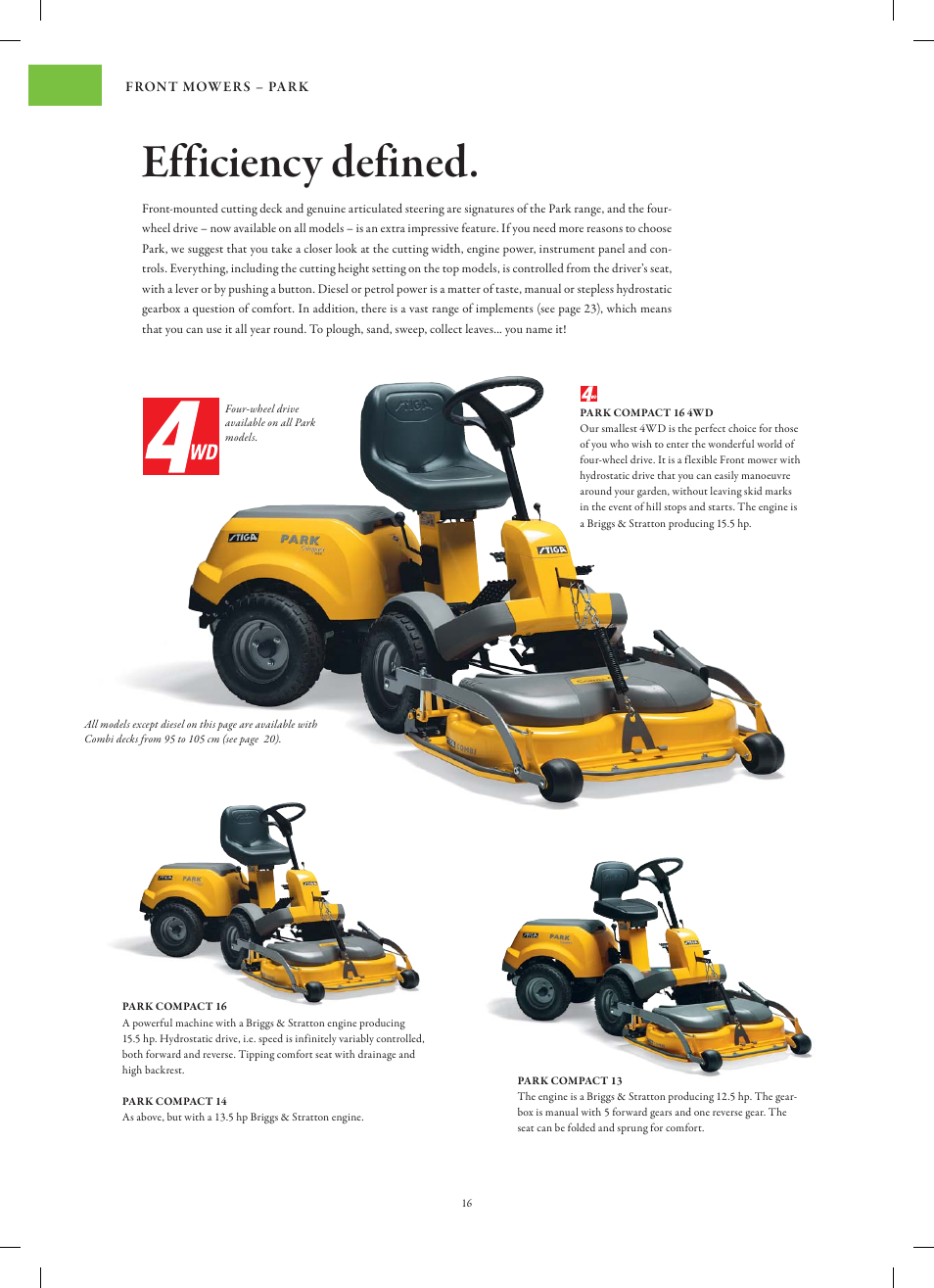 Efficiency defined | Stiga Garden Range Primo User Manual | Page 16 / 76