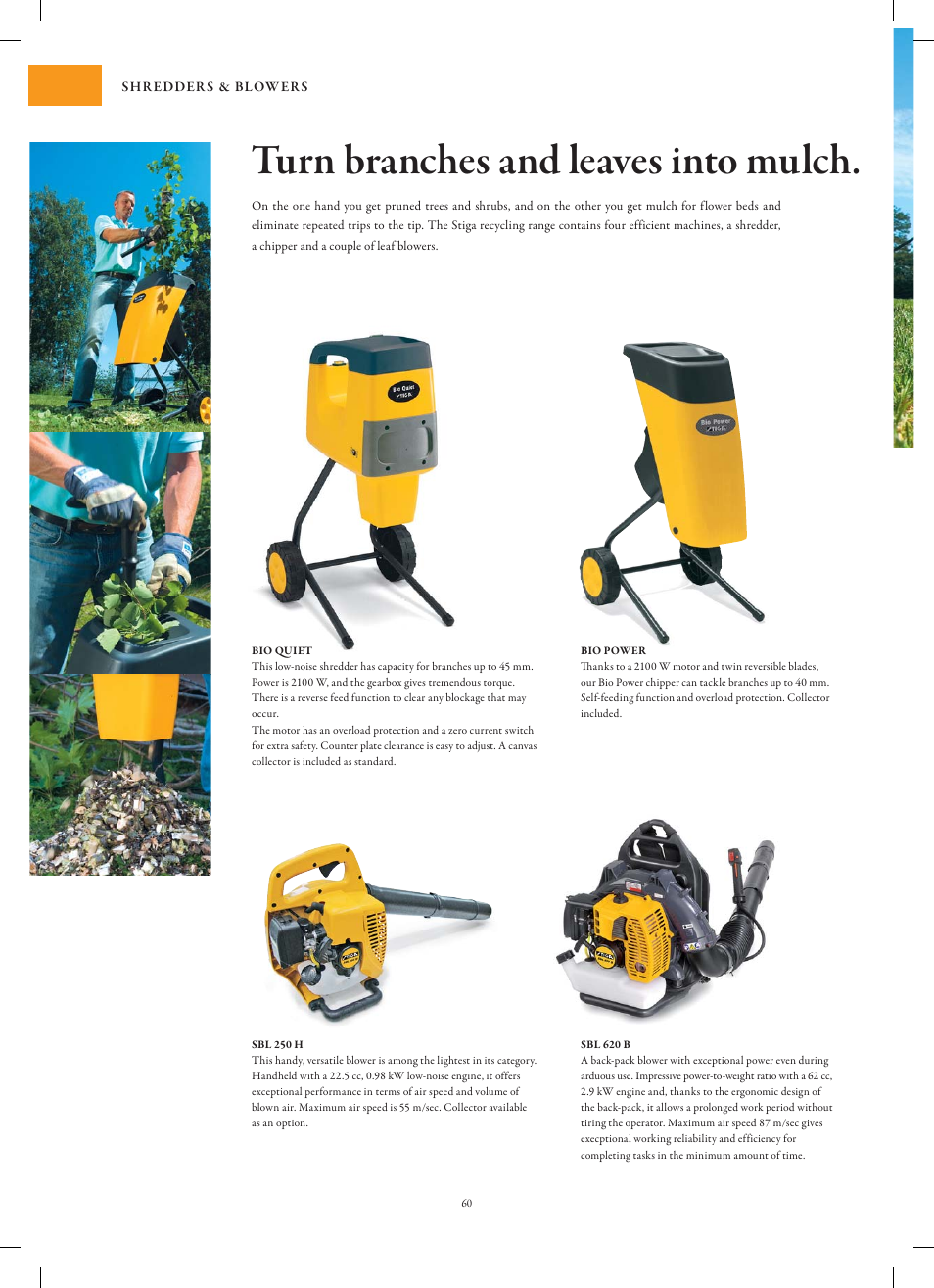 Turn branches and leaves into mulch | Stiga Garden Range Primo User Manual | Page 60 / 76