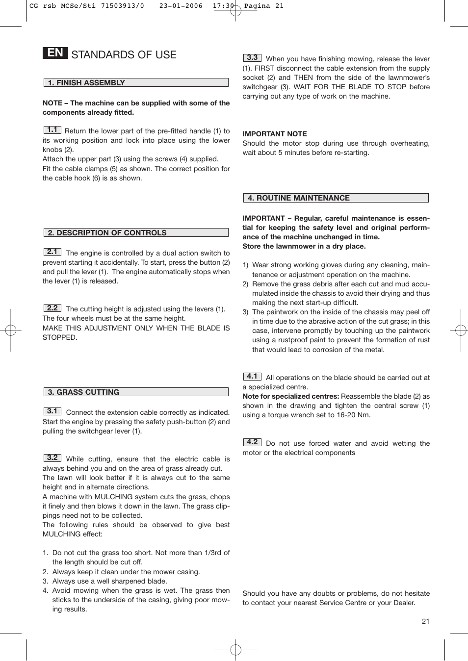Standards of use | Stiga 50 EL User Manual | Page 13 / 15