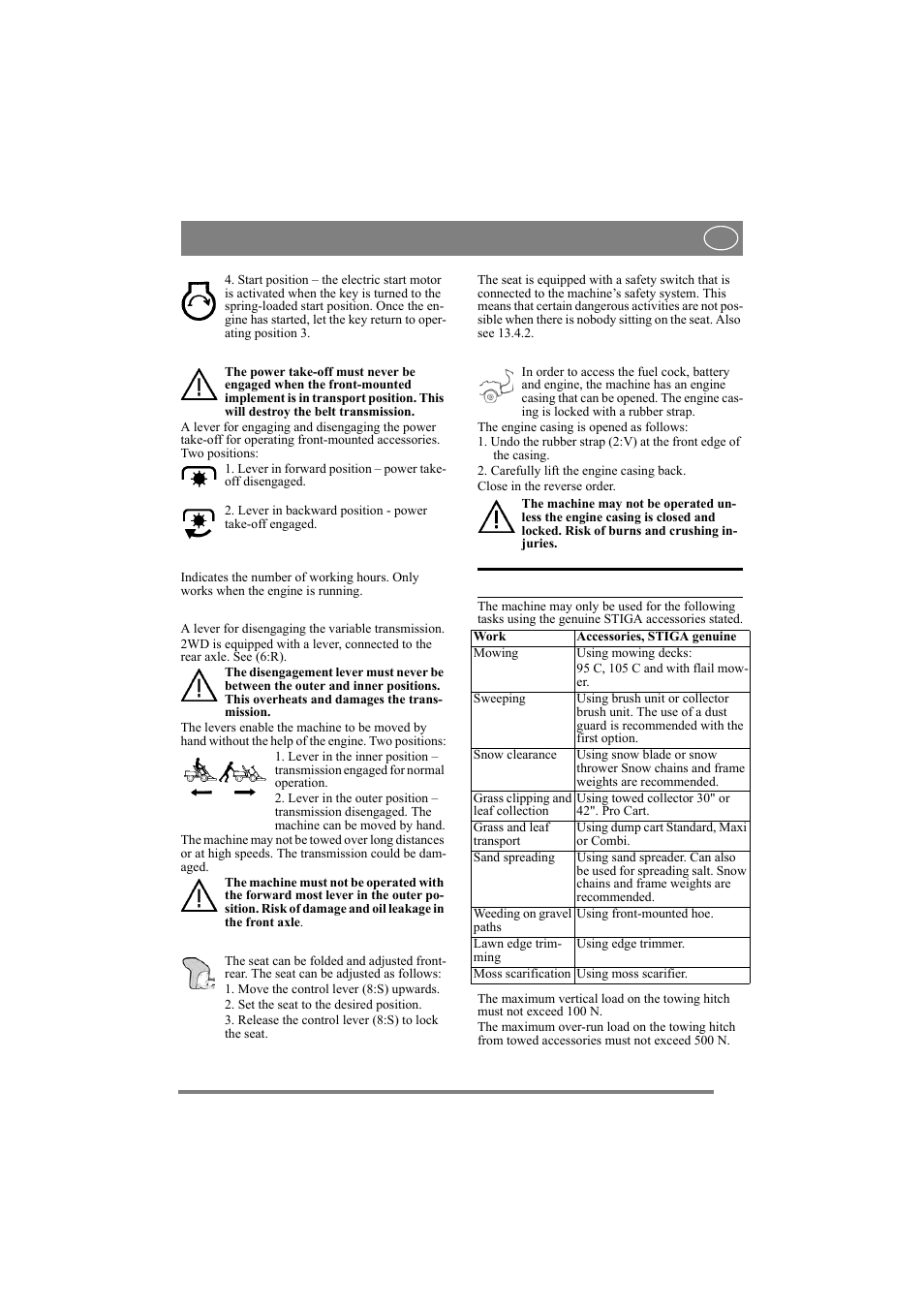 English, 12 areas of use | Stiga 8211-0072-80 User Manual | Page 13 / 18