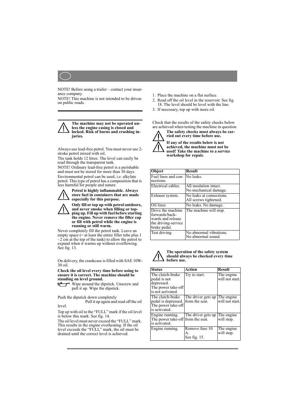 English, 13 starting and operation | Stiga 8211-0072-80 User Manual | Page 14 / 18