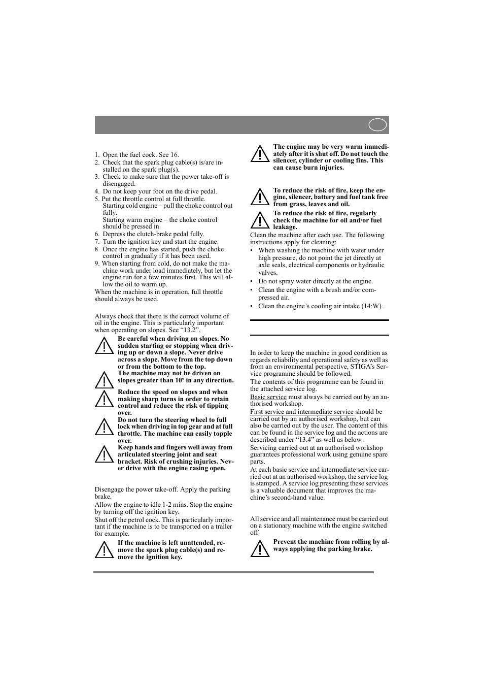 English, 14 maintenance | Stiga 8211-0072-80 User Manual | Page 15 / 18