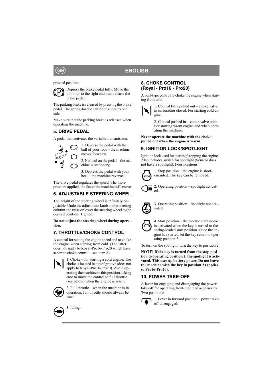 English | Stiga PARK PRO 20 User Manual | Page 7 / 16