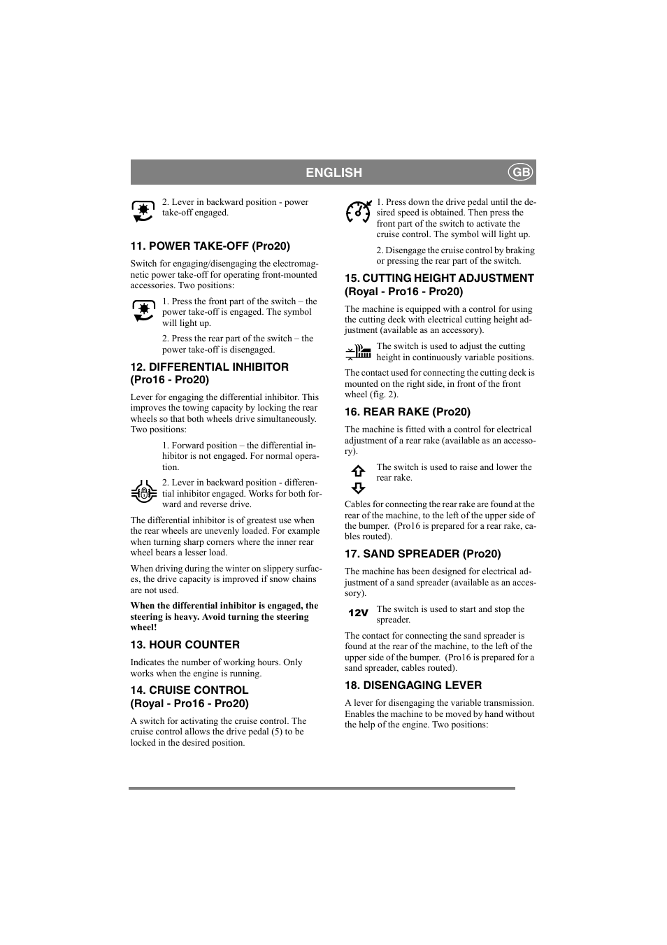 English | Stiga PARK PRO 20 User Manual | Page 8 / 16