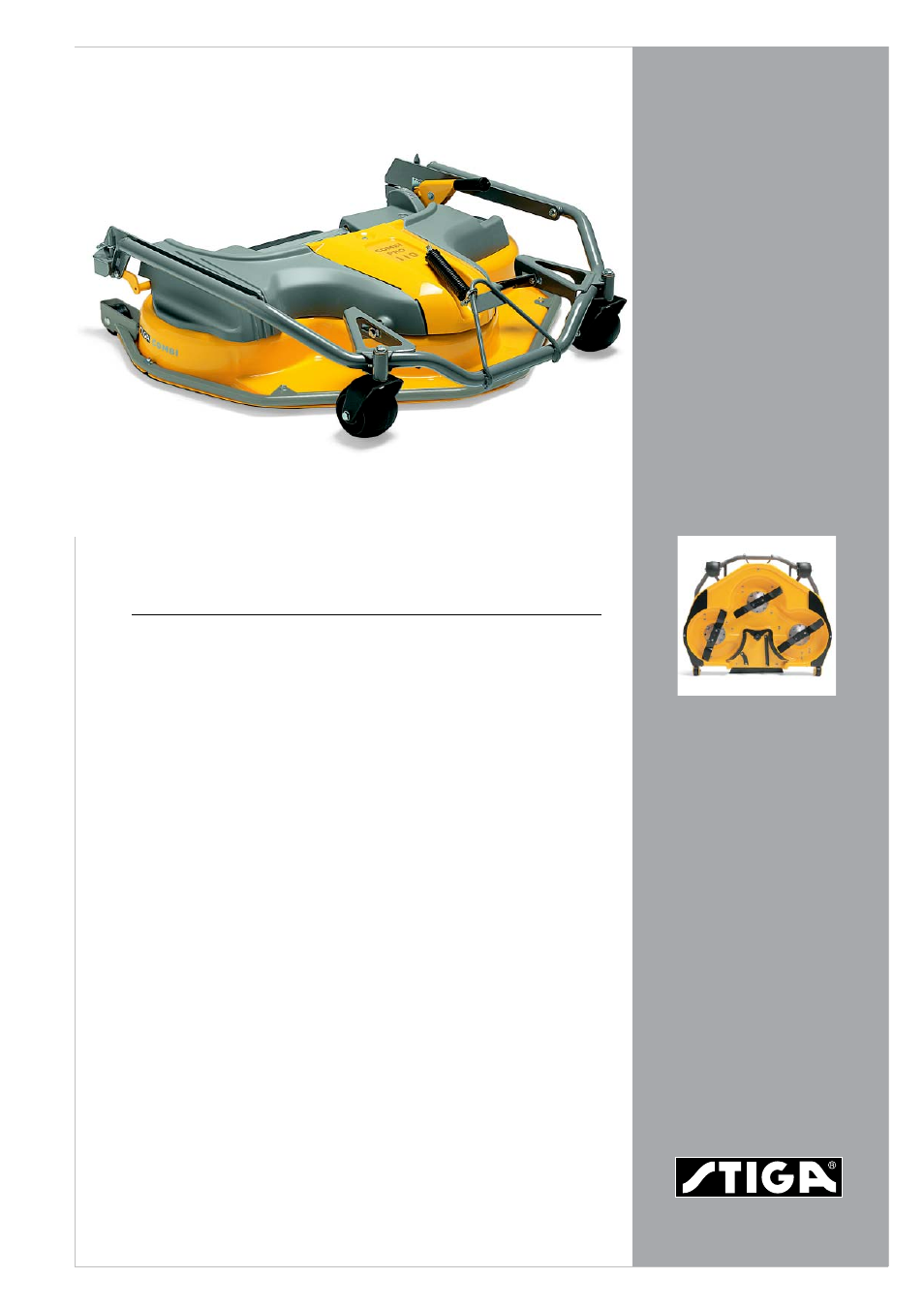 Stiga DECK PARK 110 COMBI PRO User Manual | 2 pages