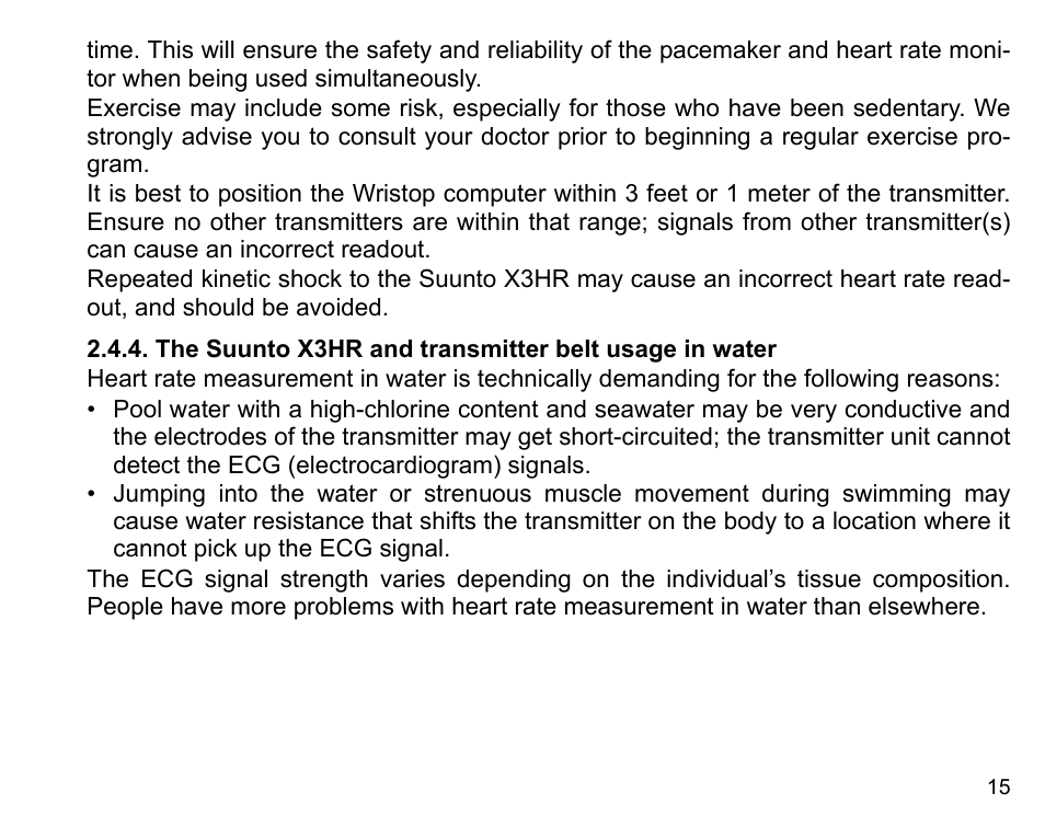 SUUNTO X3HR User Manual | Page 17 / 40