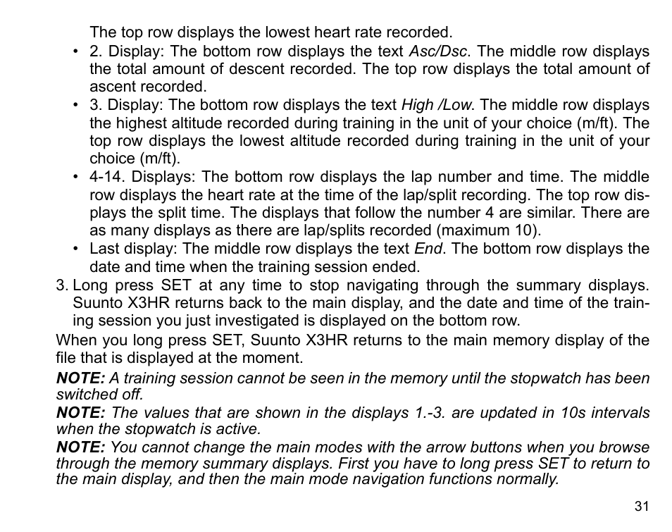 SUUNTO X3HR User Manual | Page 33 / 40