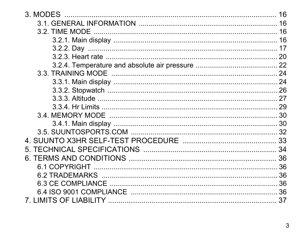 SUUNTO X3HR User Manual | Page 5 / 40