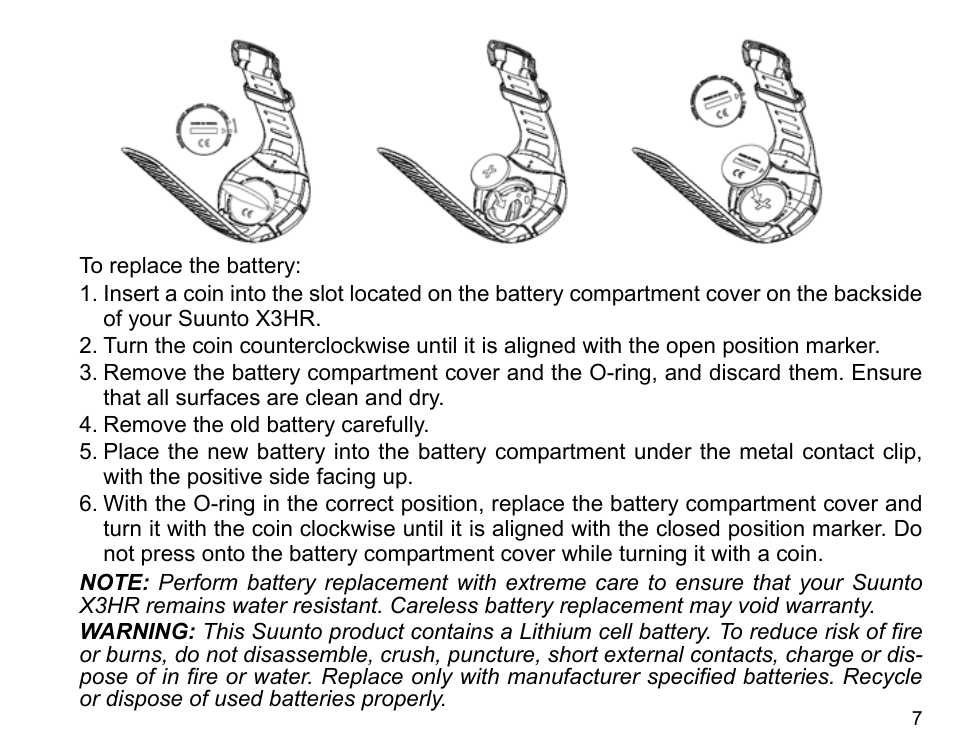 SUUNTO X3HR User Manual | Page 9 / 40