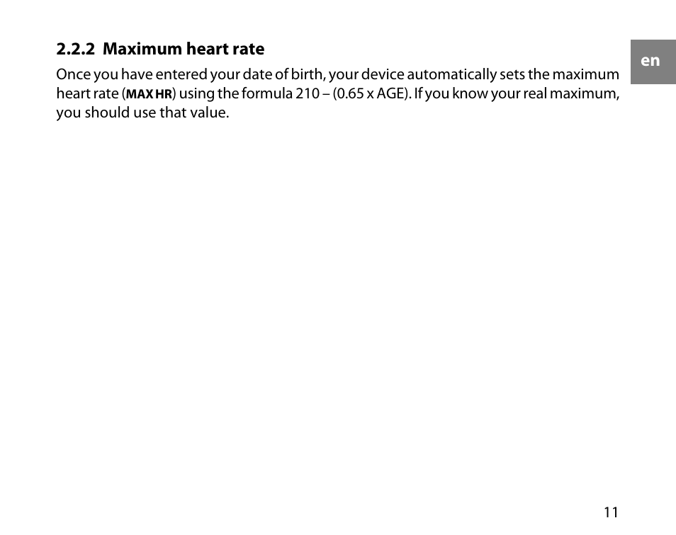 2 maximum heart rate | SUUNTO t3c User Manual | Page 12 / 49