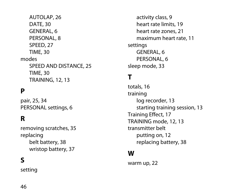 SUUNTO t3c User Manual | Page 47 / 49