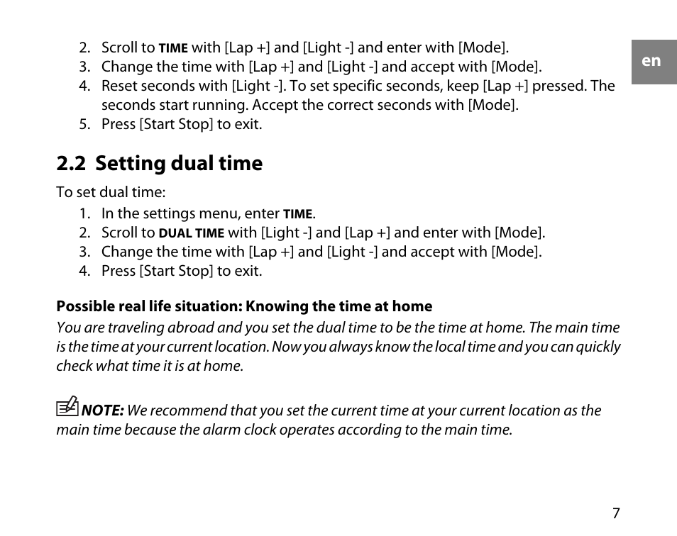 2 setting dual time | SUUNTO T6C User Manual | Page 8 / 52