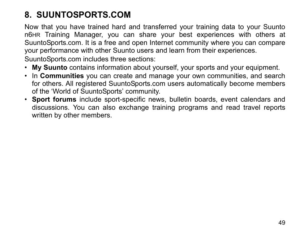 Suuntosports.com | SUUNTO n6HR User Manual | Page 49 / 64