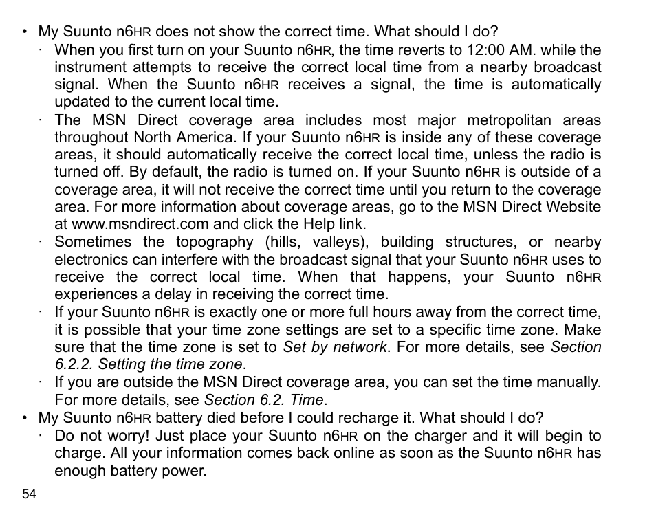 SUUNTO n6HR User Manual | Page 54 / 64