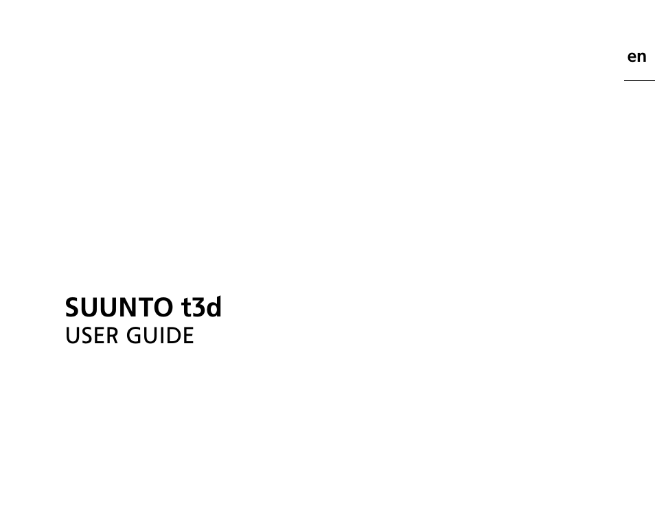 SUUNTO t3d User Manual | 54 pages