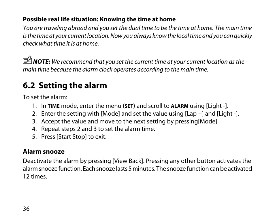 2 setting the alarm | SUUNTO t3d User Manual | Page 37 / 54