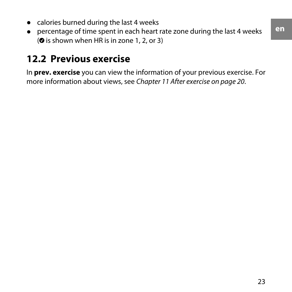 2 previous exercise | SUUNTO M1 User Manual | Page 23 / 35