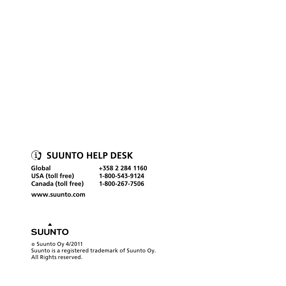 Suunto help desk | SUUNTO M1 User Manual | Page 35 / 35