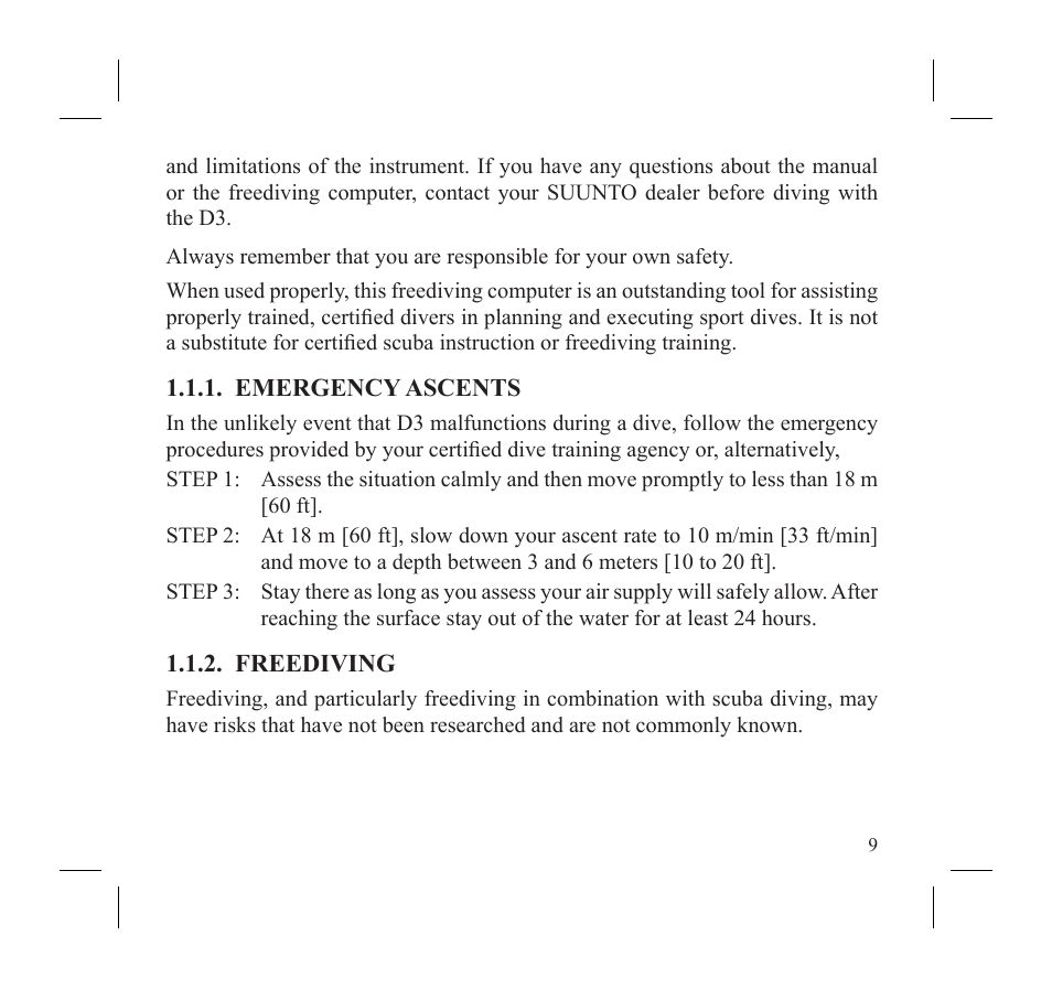 SUUNTO D3 User Manual | Page 11 / 86