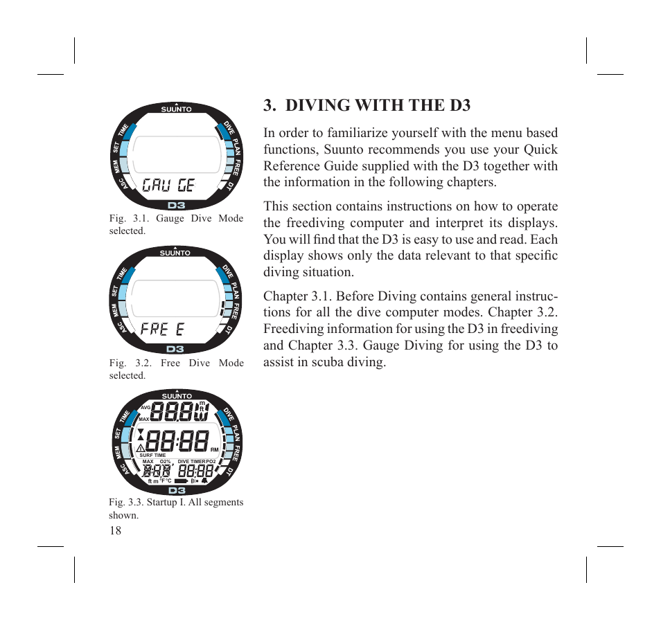 Diving with the d3 | SUUNTO D3 User Manual | Page 20 / 86