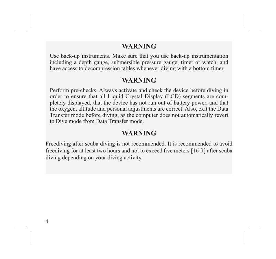 SUUNTO D3 User Manual | Page 6 / 86
