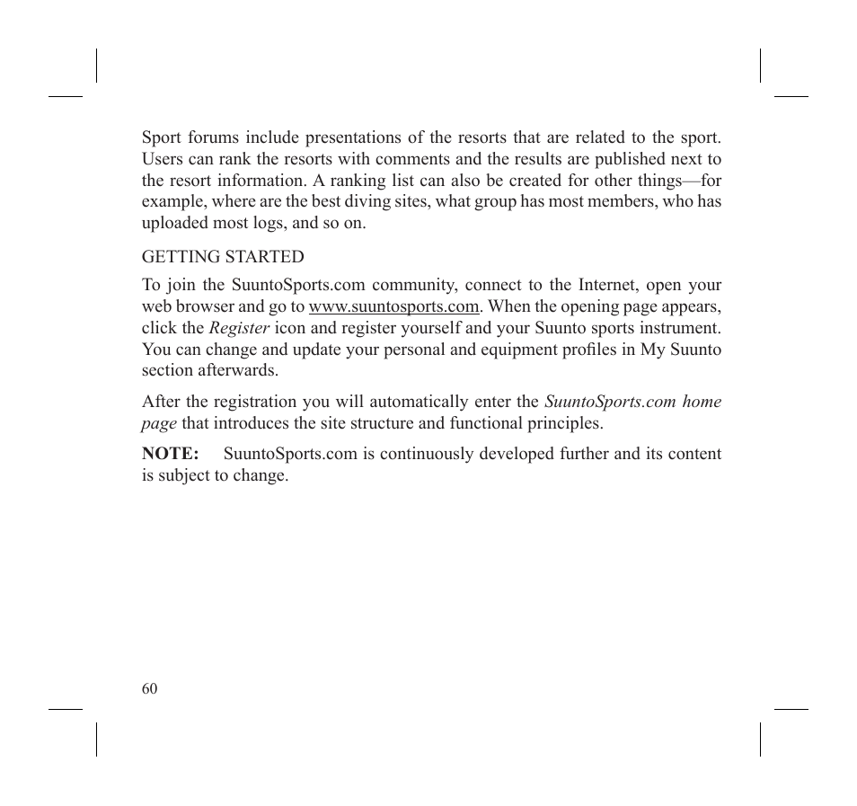 SUUNTO D3 User Manual | Page 62 / 86