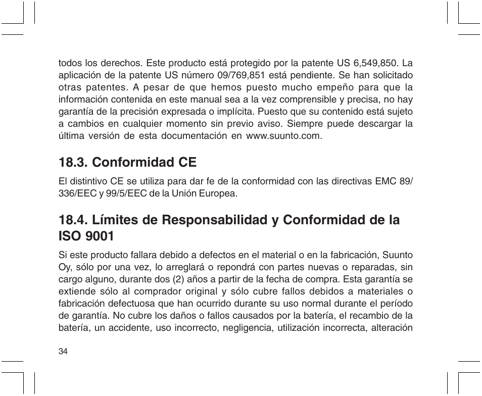 Conformidad ce | SUUNTO X9 User Manual | Page 140 / 286