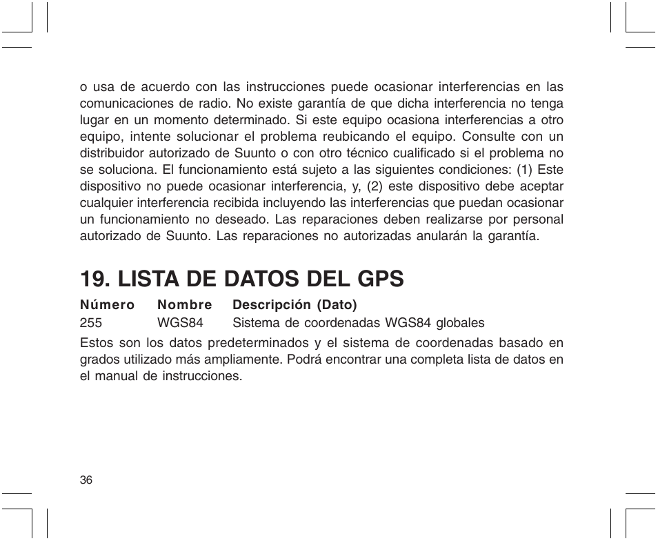 Lista de datos del gps | SUUNTO X9 User Manual | Page 142 / 286