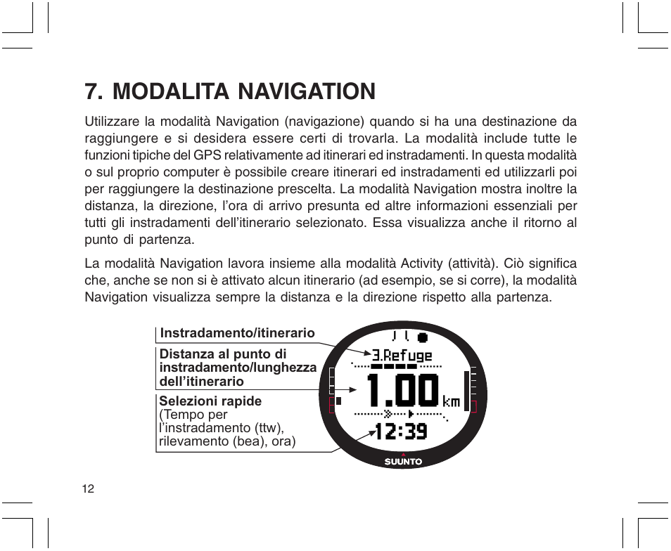 Modalita navigation | SUUNTO X9 User Manual | Page 154 / 286