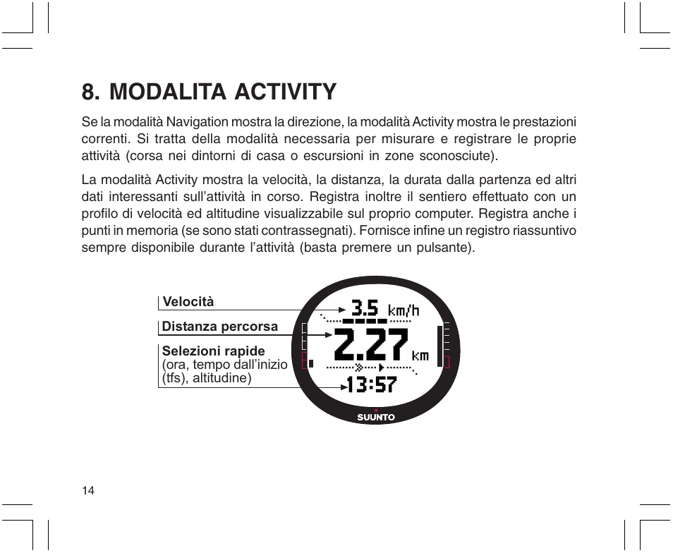 Modalita activity | SUUNTO X9 User Manual | Page 156 / 286